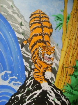 tigre japonés Pinturas al óleo